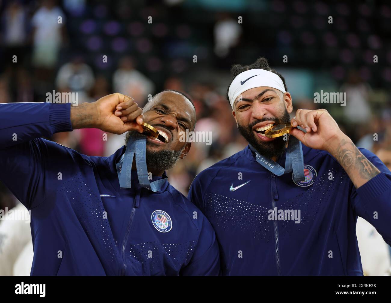 PARIS, FRANCE - AUGUST 10: Gold medalists LeBron James of United States ...