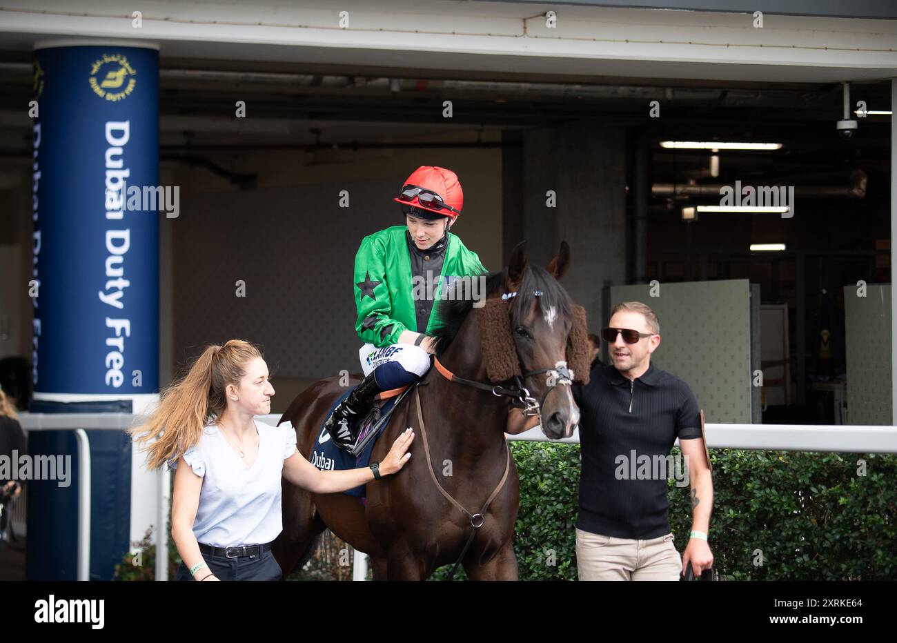 10th August, 2024. KYLIAN ridden by jockey Billy Loughnane head out ...