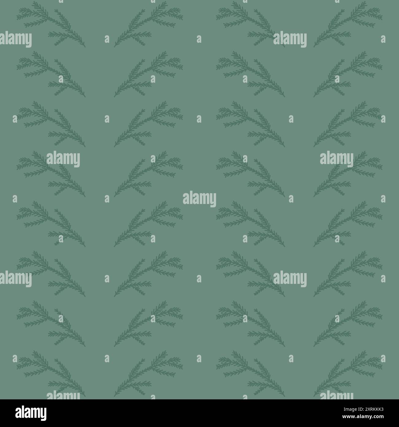 Vector Christmas tree branches seamless pattern. Pine branches repeat ...