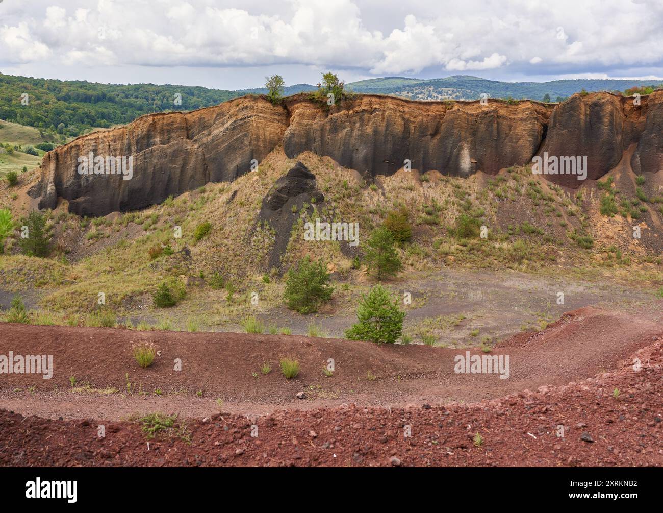Extinct volcano landscape from a caldera inactive for millions of years ...