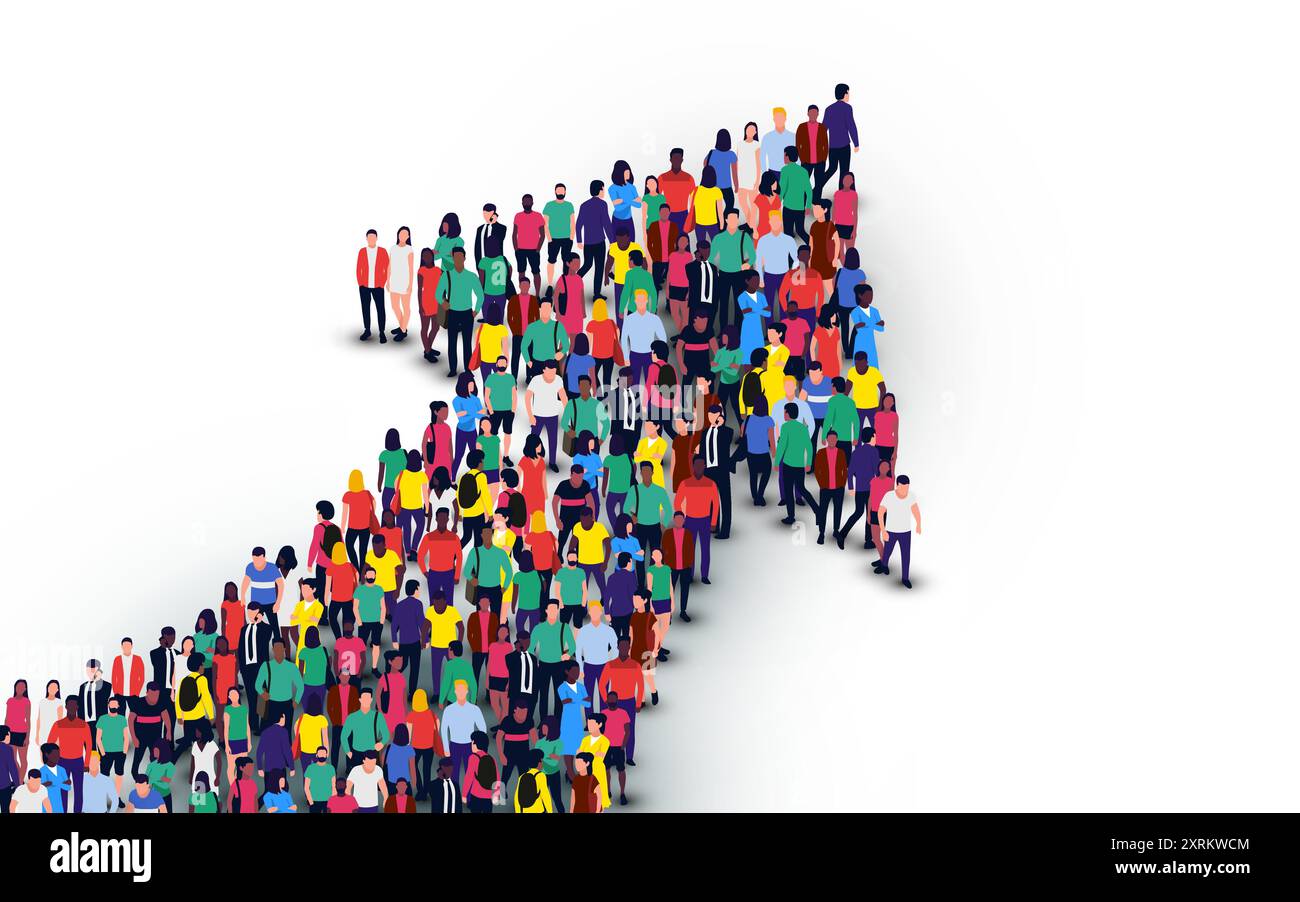 Man Group Vector Large group of people in the shape of an arrow, business, and ...