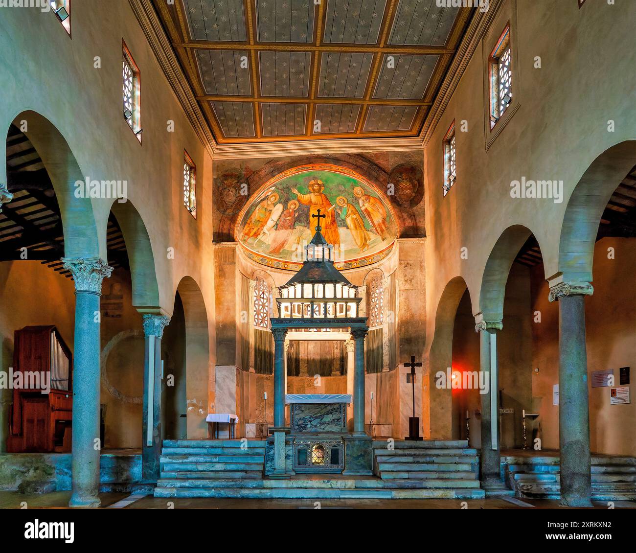 Interior of the Church of San Giorgio al Velabro, Rome, Italy Stock ...