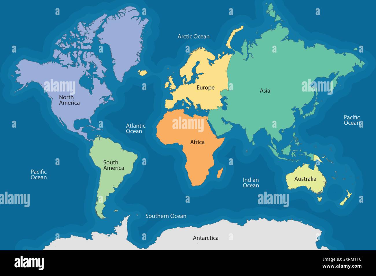 World Map Continents And Oceans