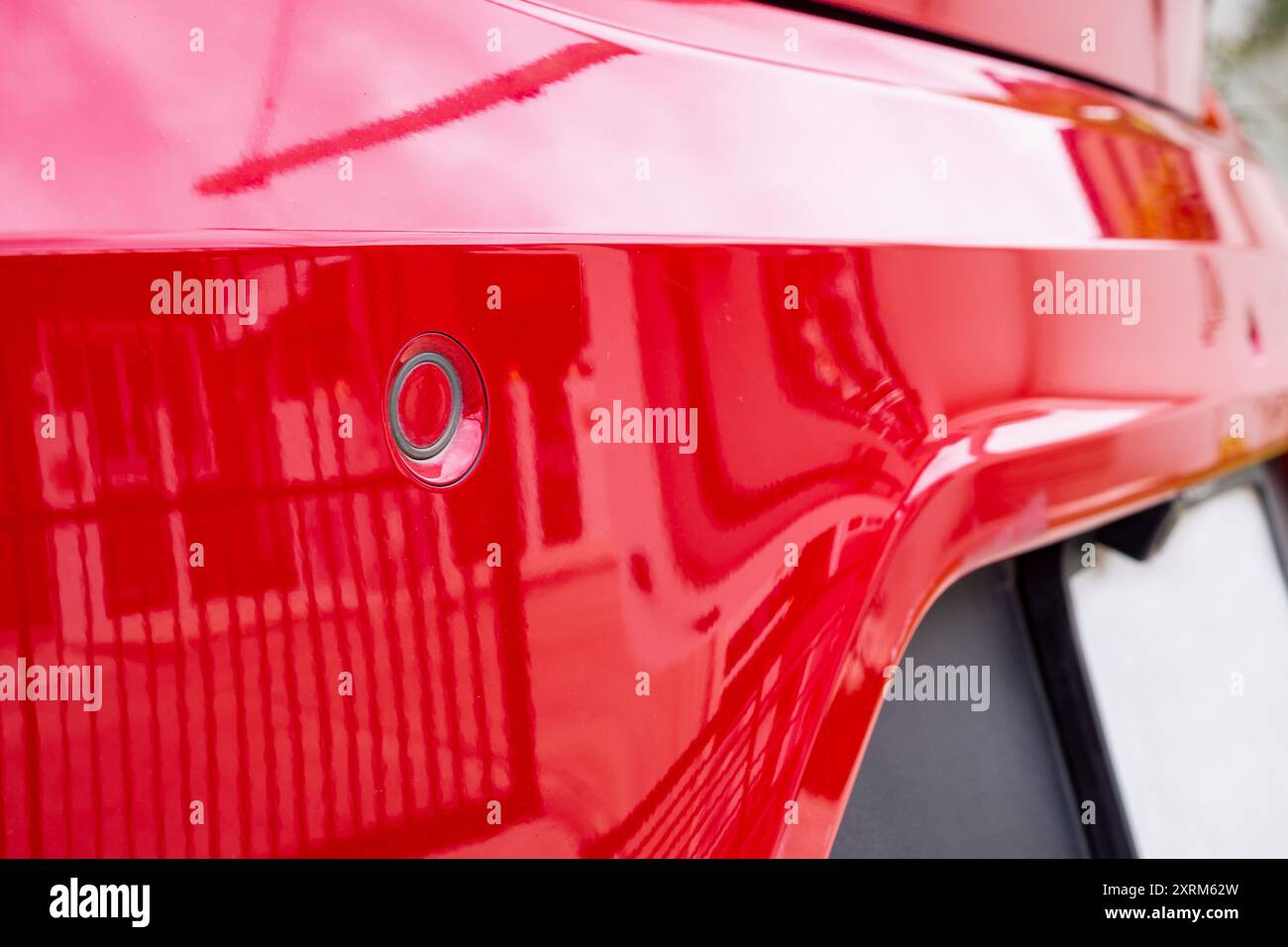 Car parking sensor on rear bumper Stock Photo