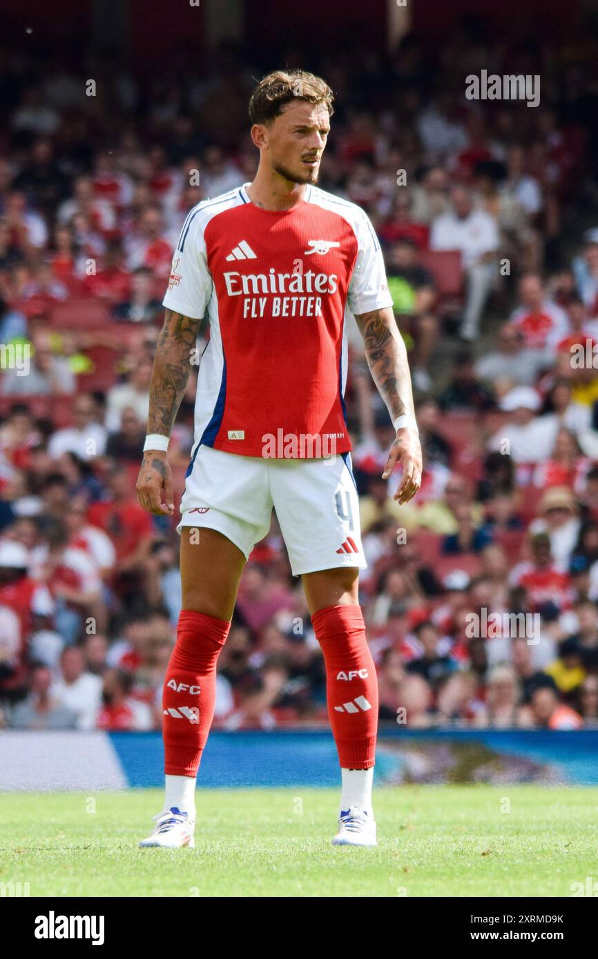London, UK. 11th Aug, 2024. Arsenal defender Ben White (4) during
