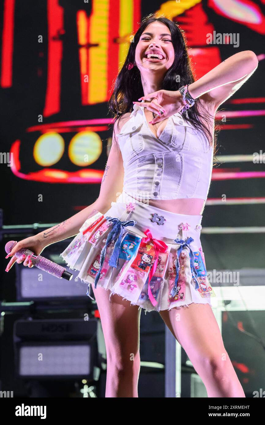 Cinquale, Italy. 09th Aug, 2024. Anna Pepe also known as Anna performs live  in concert for her tour at Vibe Festival. (Photo by Stefano Dalle LuchePacific  PressSipa USA) Credit: Sipa USAAlamy Live