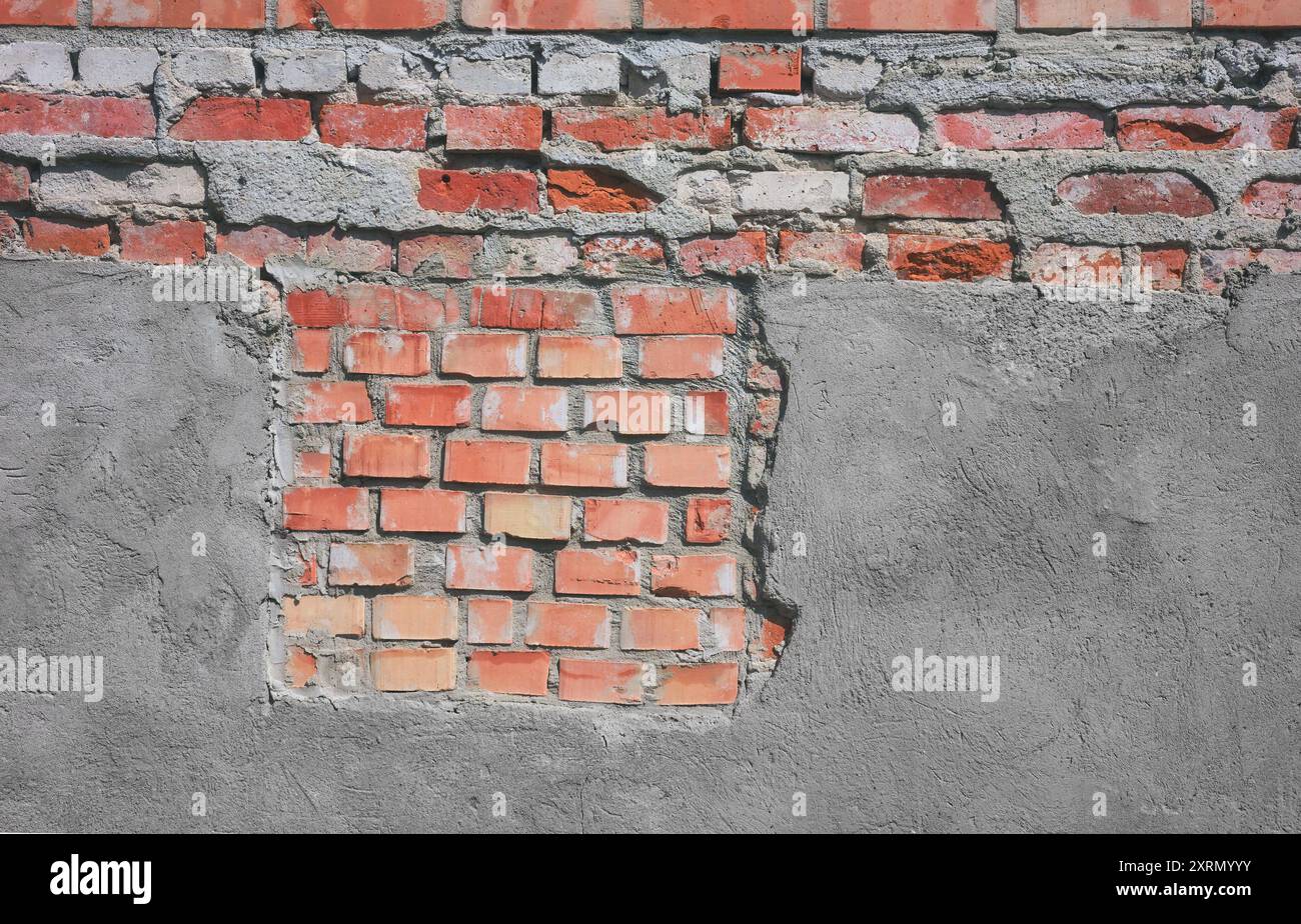 Photo of an old weathered brick wall, background or texture Stock Photo ...