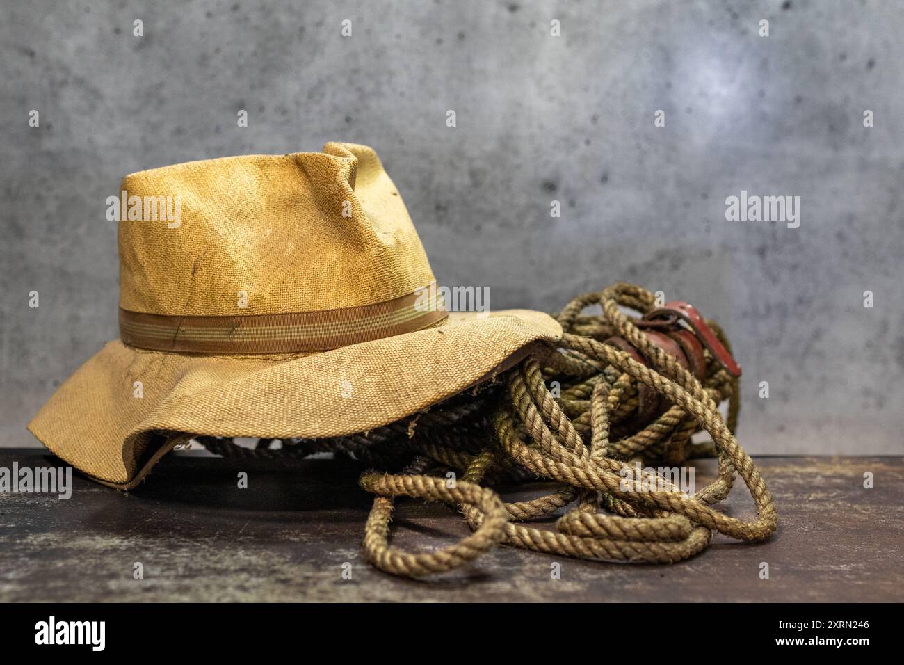 Old straw hat rests hi-res stock photography and images - Alamy