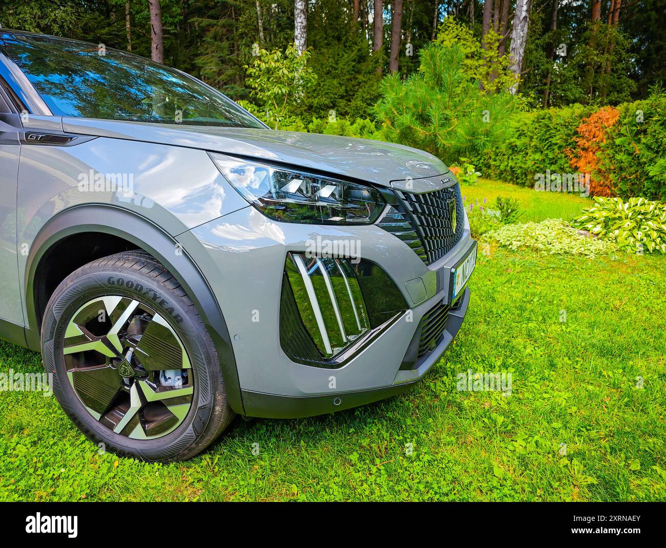 08 11 2024 - Kaunas, Lithuania. Front of a new generation Peugeot 2008 -  subcompact crossover city SUV from France. Car parked on a grass Stock  Photo - Alamy, image size:1300x1071