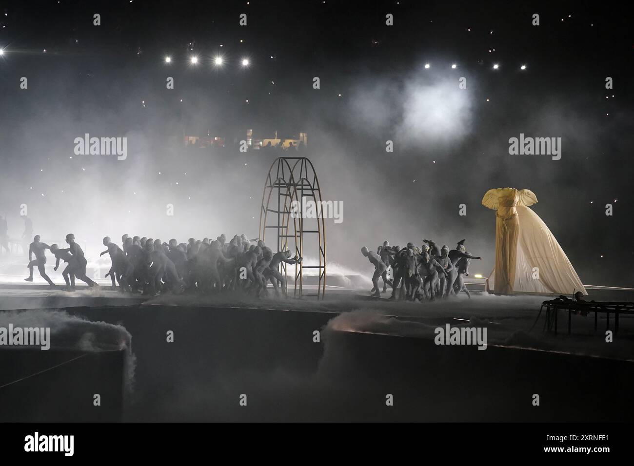 Performers during the closing ceremony of the 2024 Paris Olympic Games