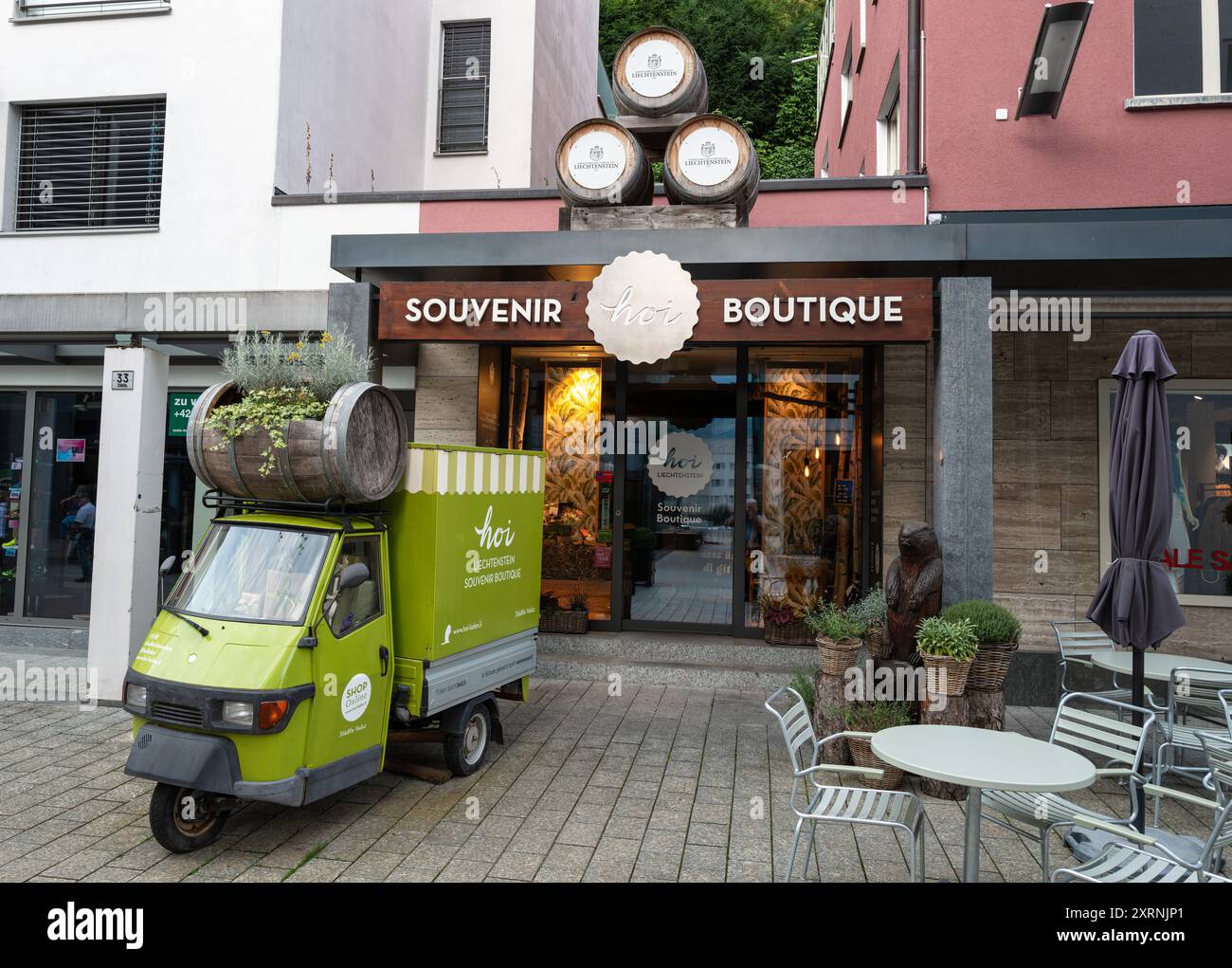 Vaduz, Liechtenstein - July 5, 2024: Hoi Liechtenstein Souvenir Boutique in the capital city of Liechtenstein Stock Photo