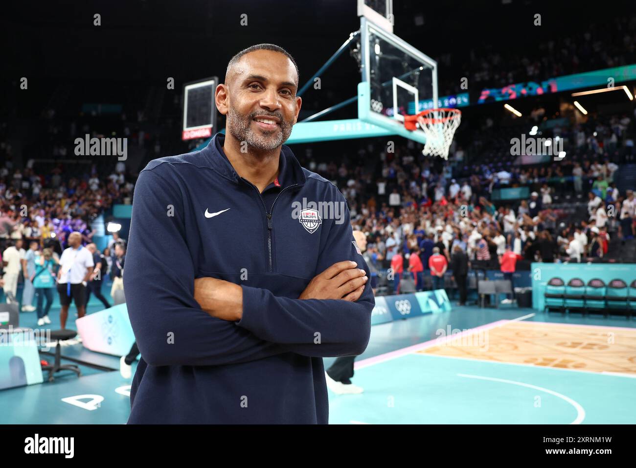 Paris, France. 11th Aug, 2024. Julien Mattia/Le Pictorium - Basket 