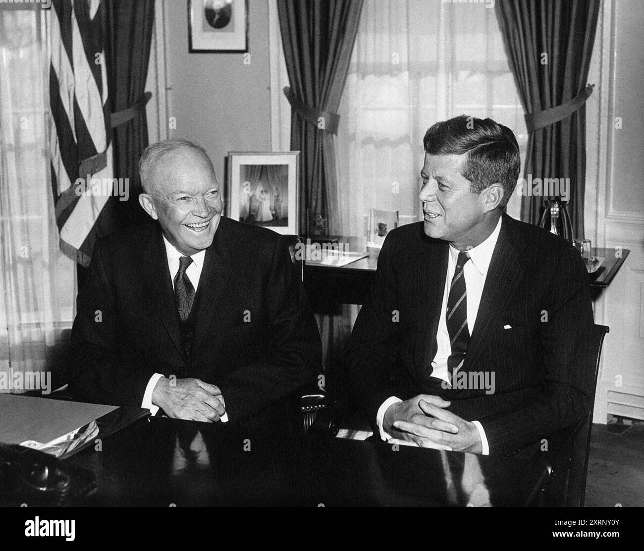 U.S. President Dwight Eisenhower meeting with U.S. President-elect John ...