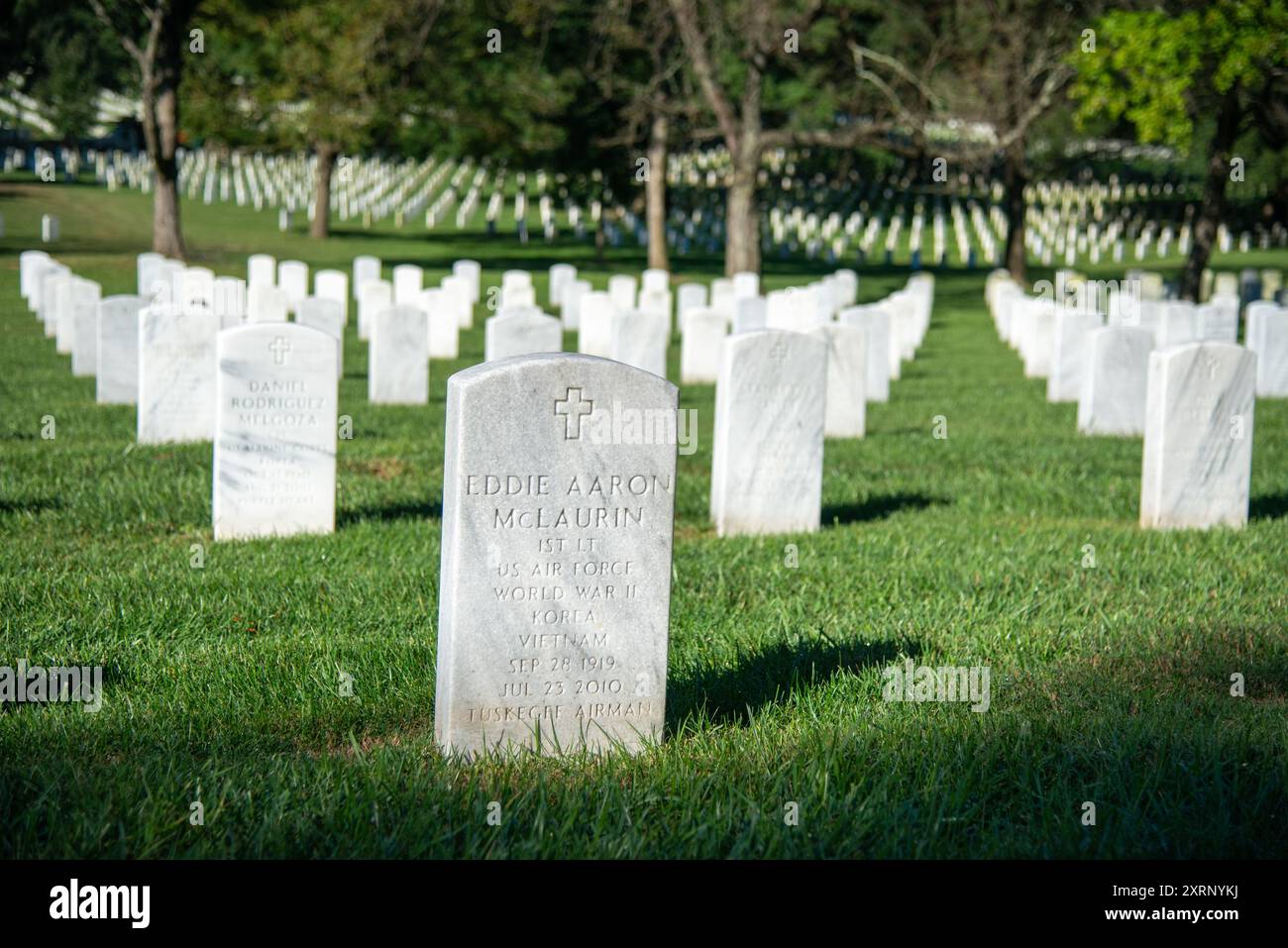 military graves at Arlington Cemetery near Washington DC Stock Photo