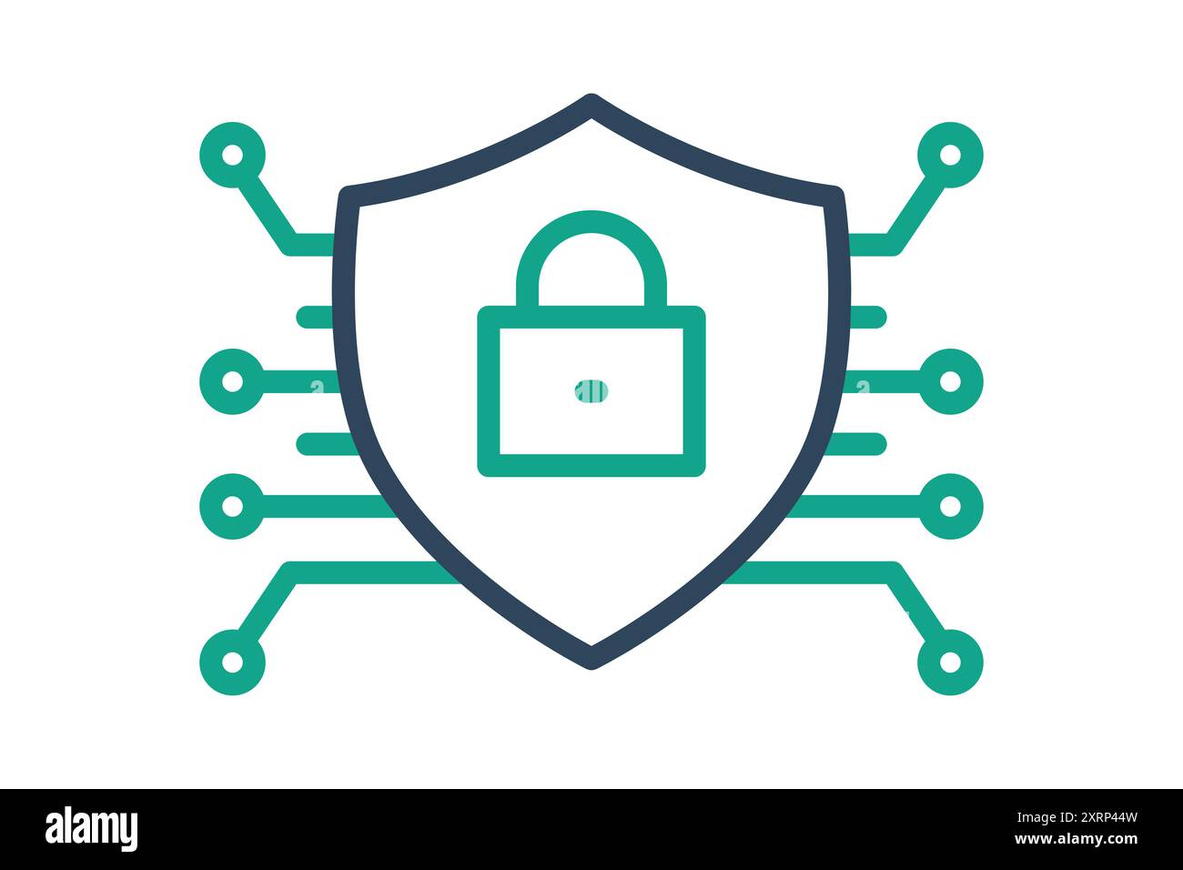 Cybersecurity icon. icon related to technology. line icon style. data analytics elements vector illustration Stock Vector