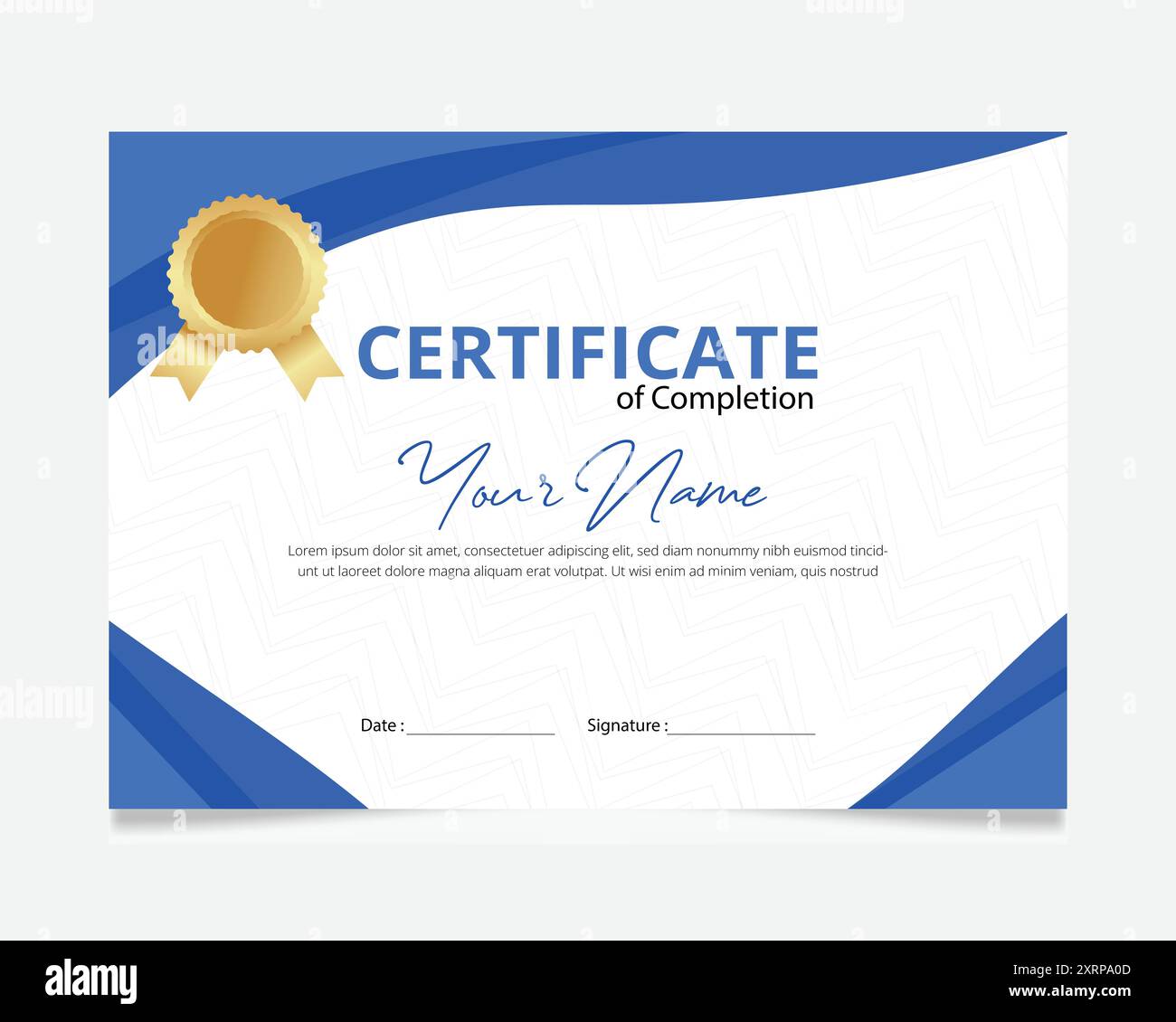 Blue color certificate of template stock vector Stock Vector Image ...