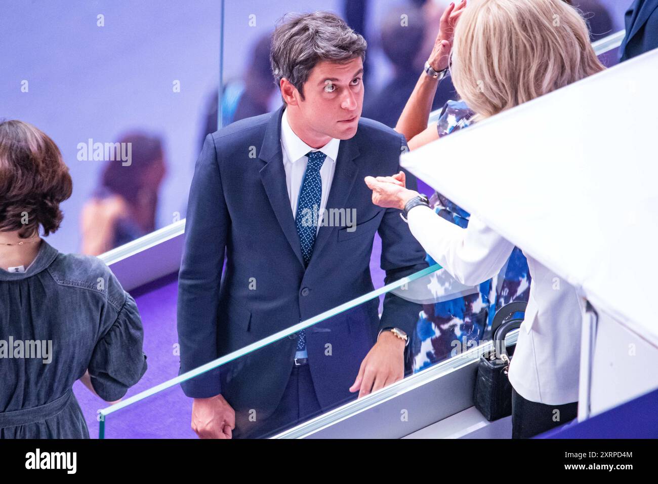 Saint Denis, France. 11th Aug, 2024. French Prime Minister Gabriel Attal, Closing Ceremony during the Olympic Games Paris 2024 on 11 August 2024 at Stade de France in Saint-Denis near Paris, France - Photo Baptiste Autissier/Panoramic/DPPI Media Credit: DPPI Media/Alamy Live News Stock Photo