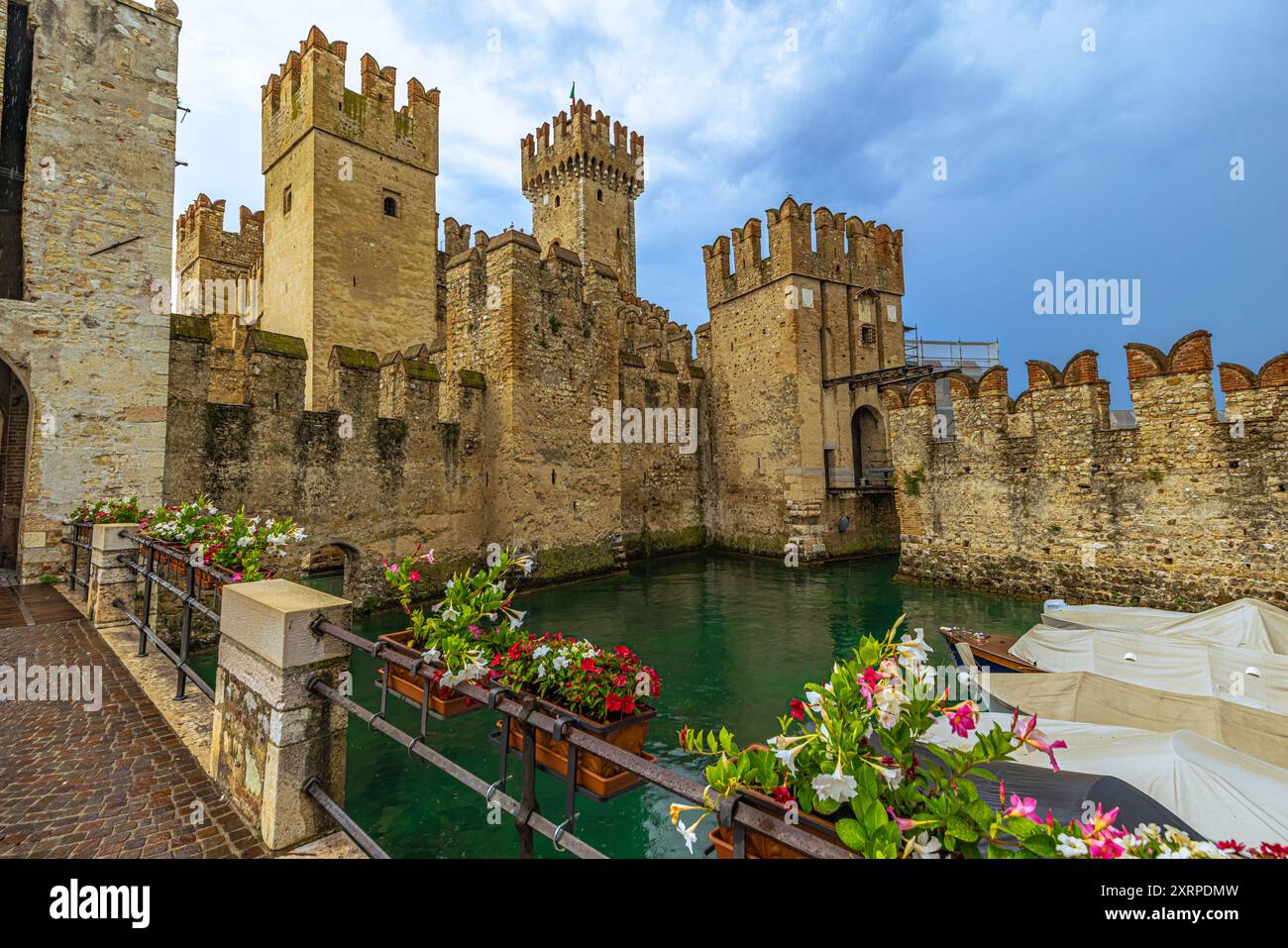 The medieval castle town of Sirmione in lake Garda, Italy Stock Photo