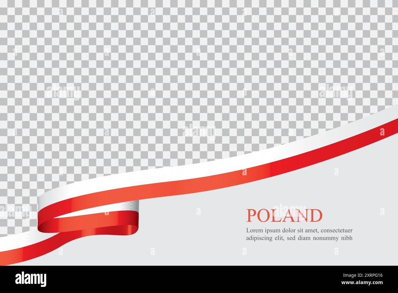 Poland flag wavy ribbon background. Vector illustration. Stock Vector