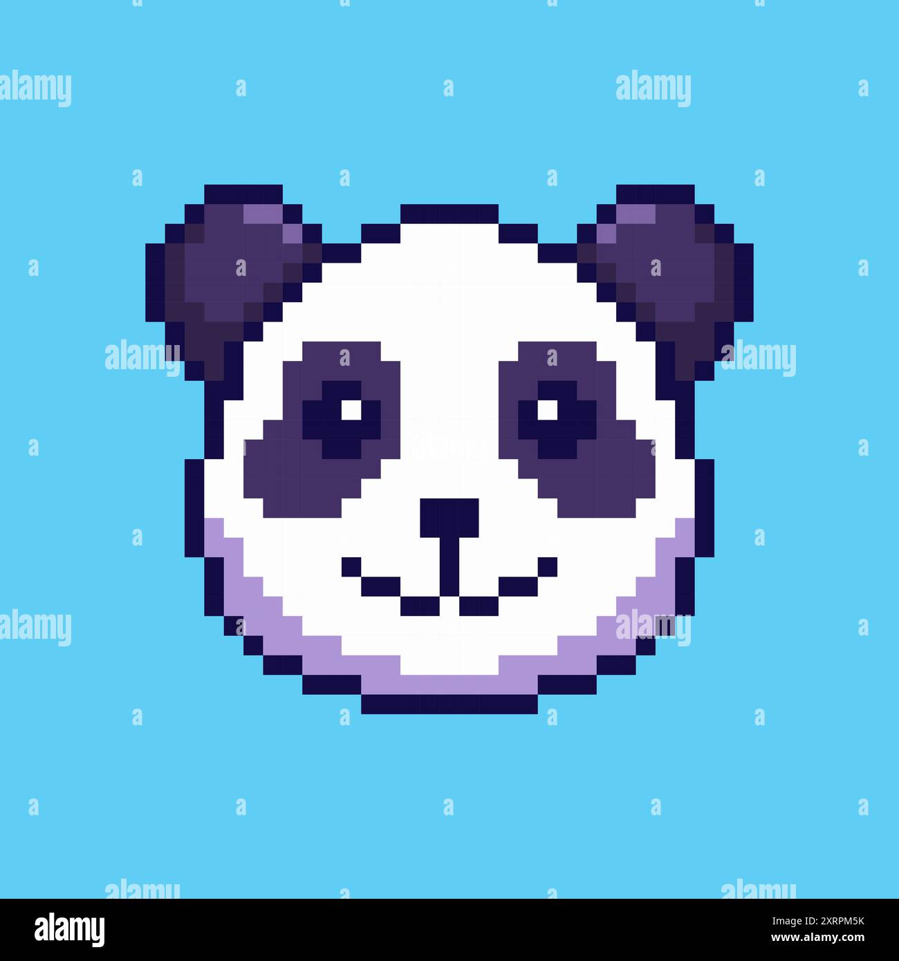 Vector Illustration of cute panda head with Pixel Art Design, perfect ...