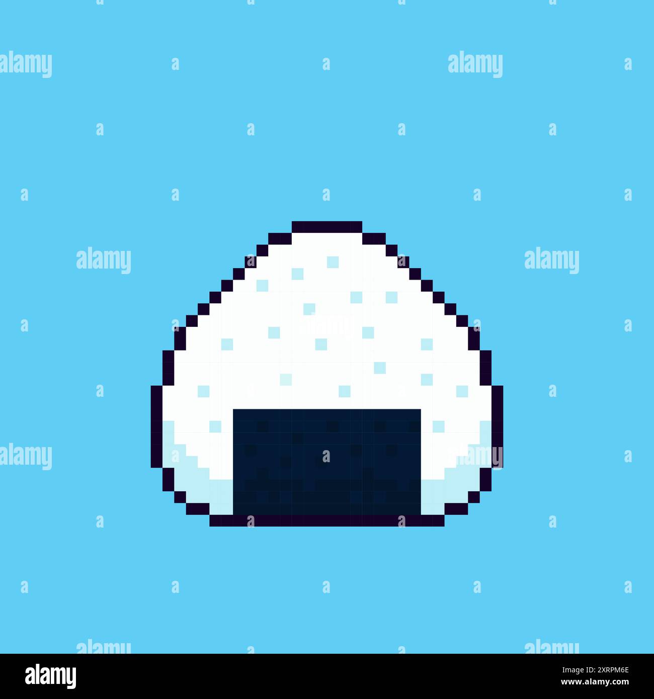 Vector Illustration of onigiri with Pixel Art Design, perfect for game assets themed designs Stock Vector