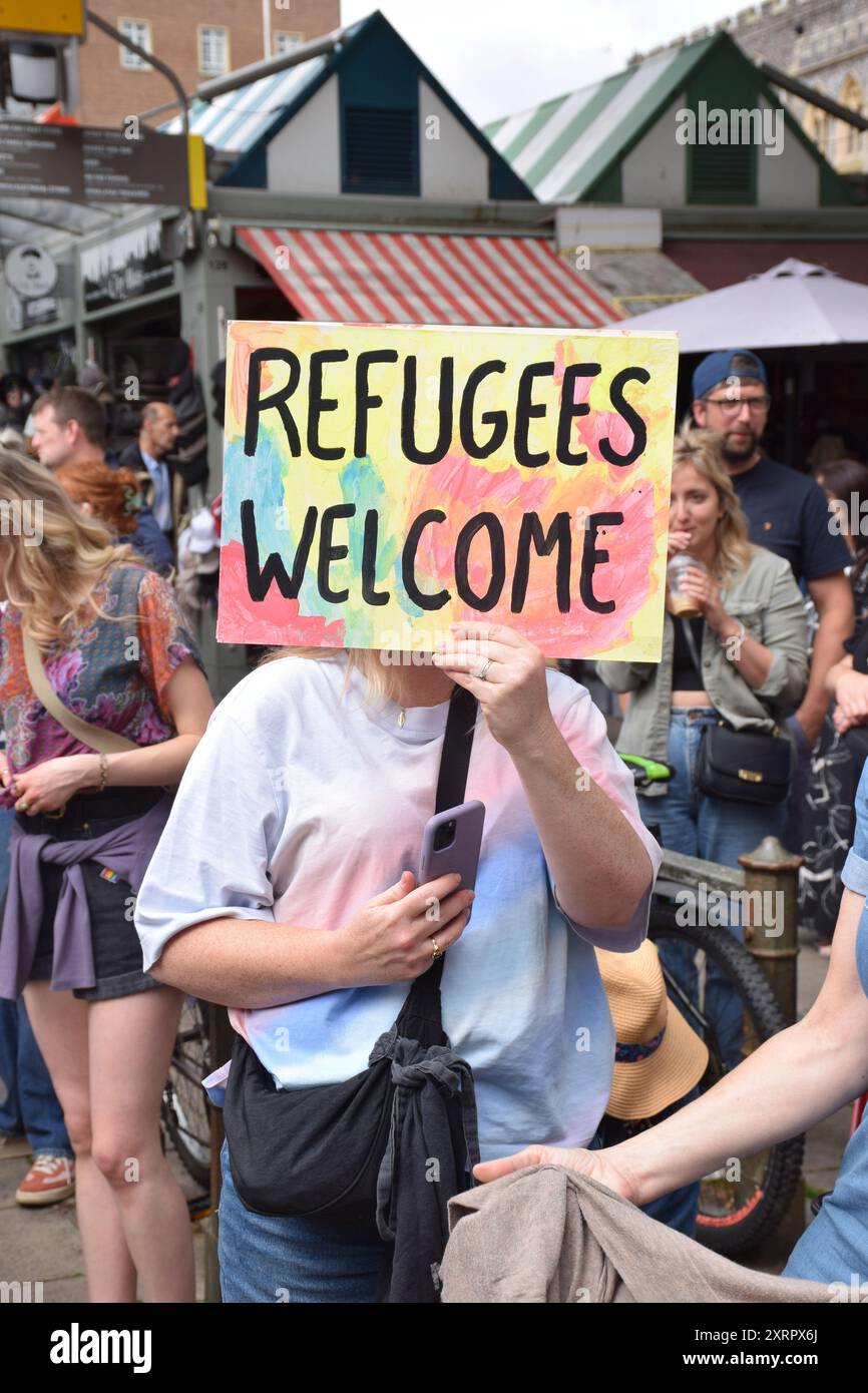 Anti-racist demo Norwich 10 August 2024 UK Stock Photo - Alamy