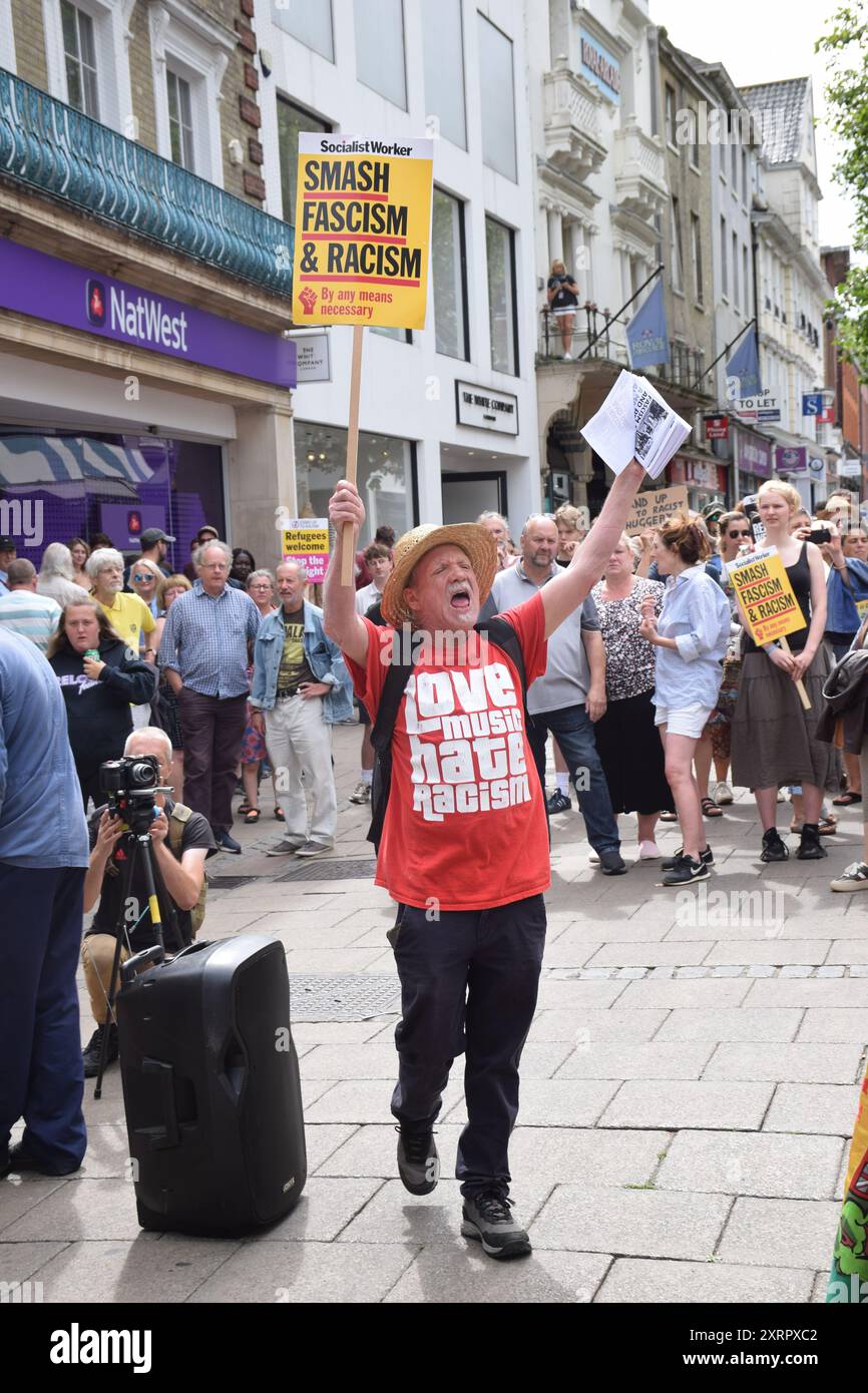 Anti-racist demo Norwich 10 August 2024 UK Stock Photo - Alamy