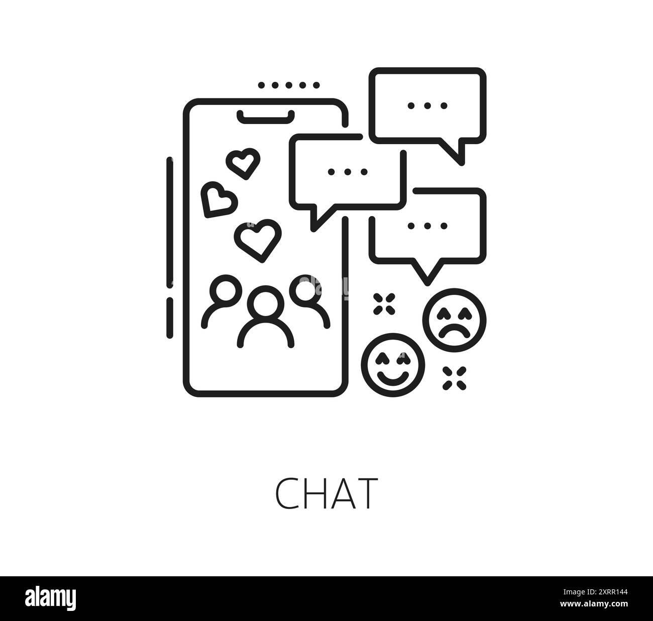 Chat line icon monochrome Black and White Stock Photos & Images - Alamy