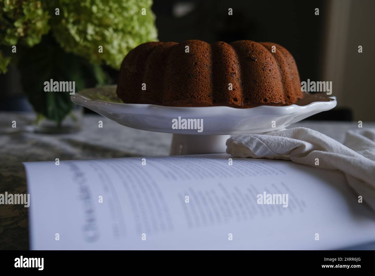 Baking Chocolate Chip Bundt Cake Stock Photo
