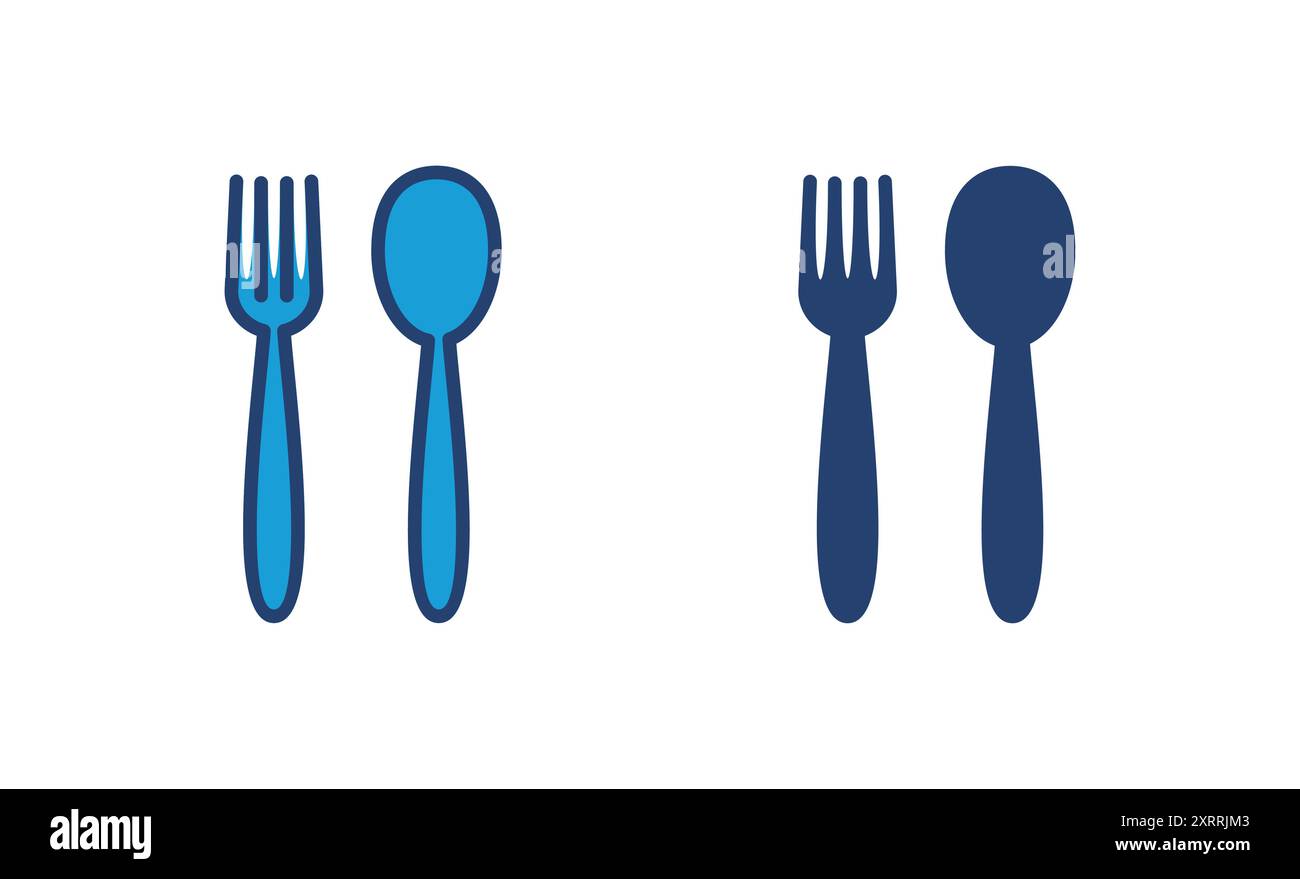 spoon and fork icon vector. spoon, fork and knife icon vector. restaurant icon Stock Vector