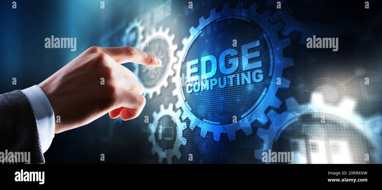 Edge computing. Distributed computing on devices. Concept Technology Stock Photo