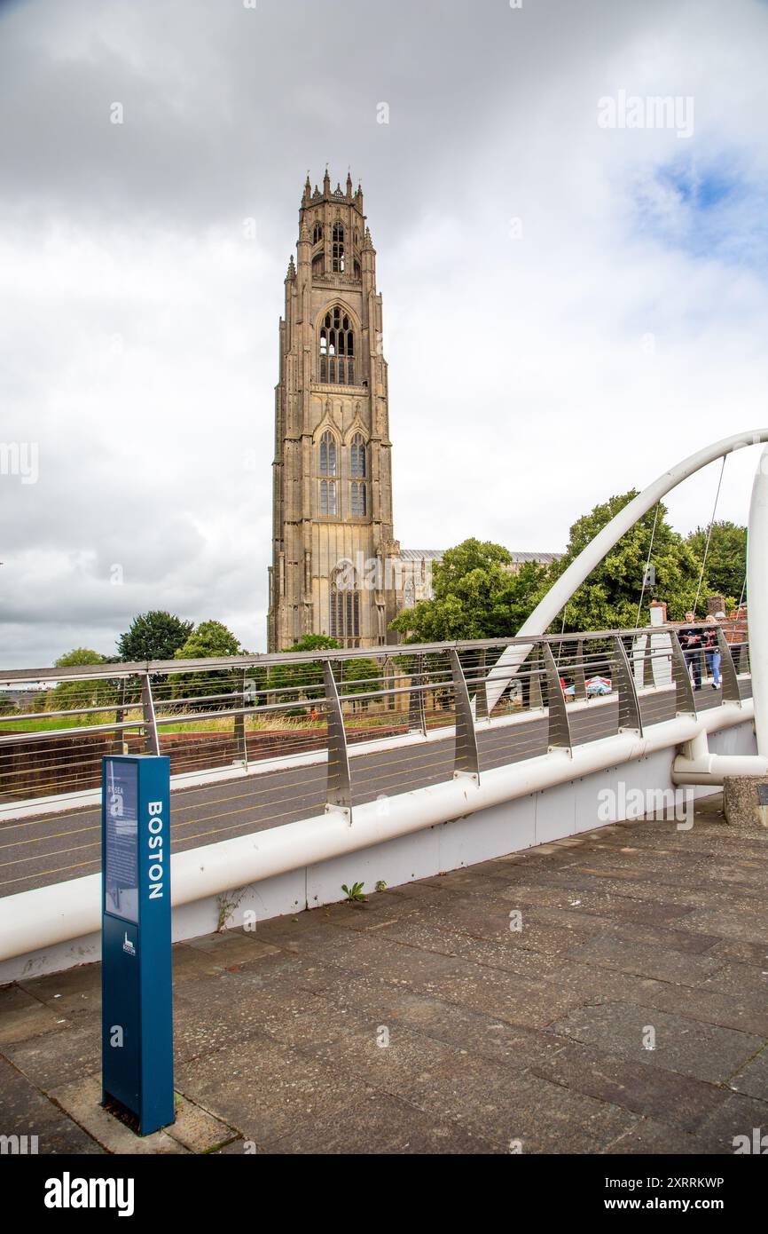 St Botolph's Church is the Anglican parish church of Boston, Lincolnshire, England. It has been referred to as Boston Stump since its construction Stock Photo