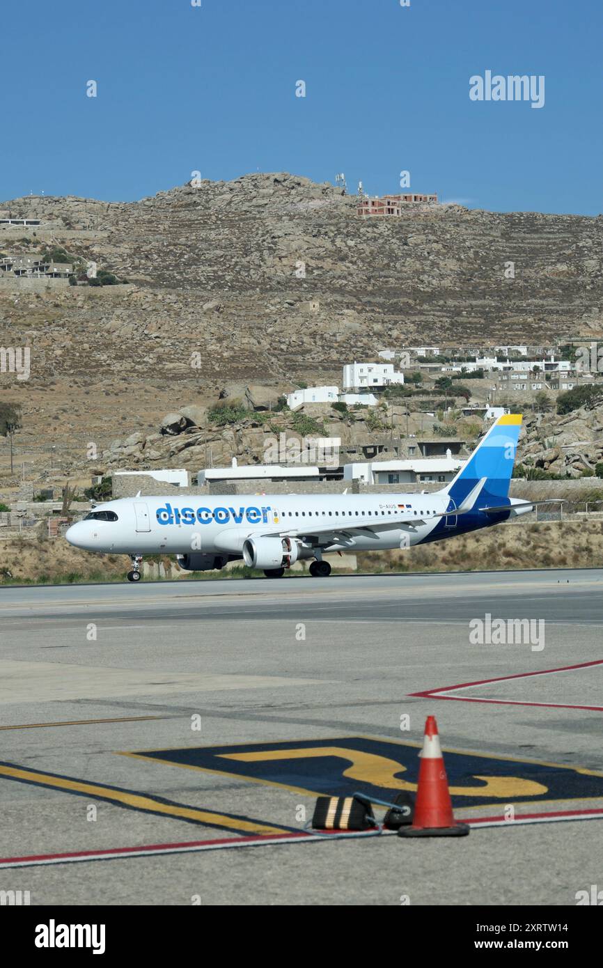 Airbus A320 Discovery Airlines Lufthansa Group Approaching Mykonos 