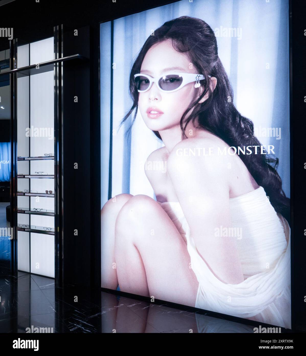 Gentle Monster store, July 28, 2024 : An advertisement board 