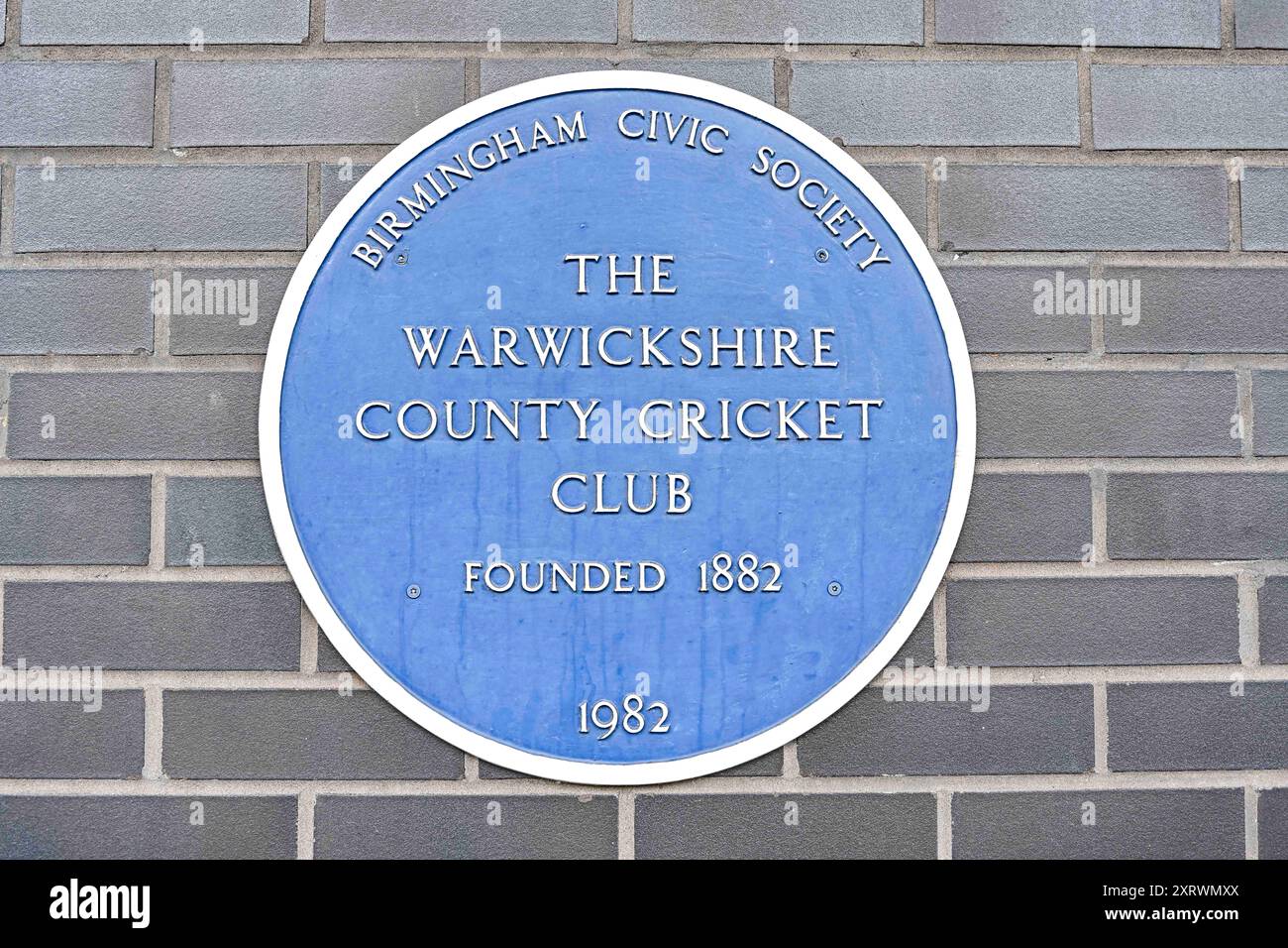 Edgbaston, Birmingham, UK. 12th Aug, 2024. The Hundred Womens Cricket, Birmingham Phoenix versus Trent Rockets; A blue plaque on the wall of the stadium Credit: Action Plus Sports/Alamy Live News Stock Photo