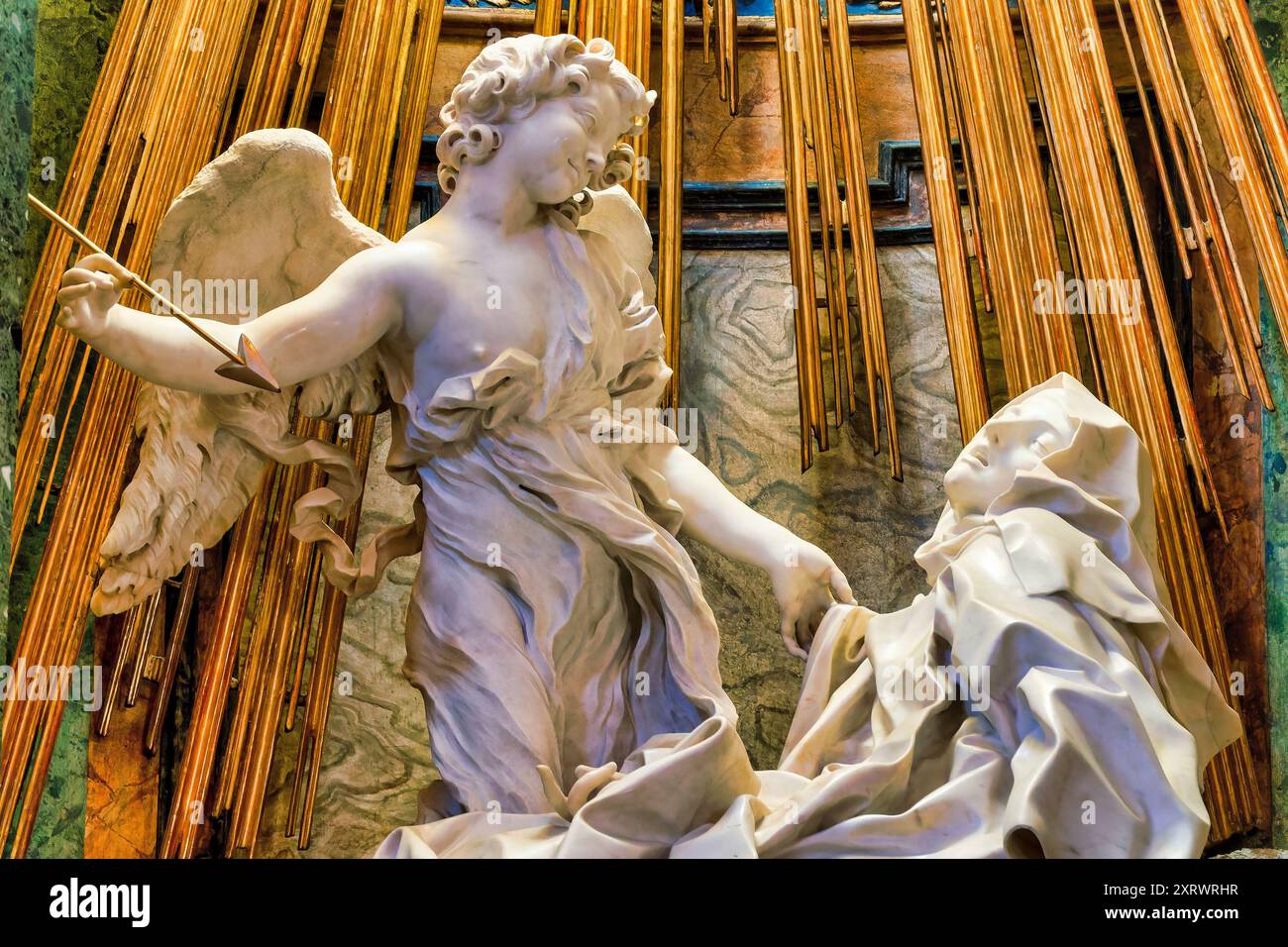 Ecstasy of Saint Teresa in the Church of Santa Maria delle Vittoria, Rome, Italy Stock Photo