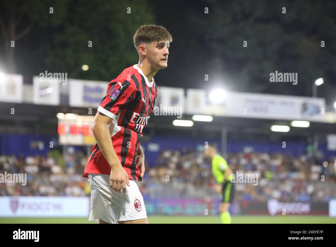 Mattia Liberali (Milan Futuro) during the Serie C Now Cup match between Lecco and Milan Futuro at Stadio Mario Rigamonti-Mario Ceppi on August 10, 2024 in Lecco, Italy.&#xA;(Photo by Matteo Bonacina/LiveMedia) Stock Photo