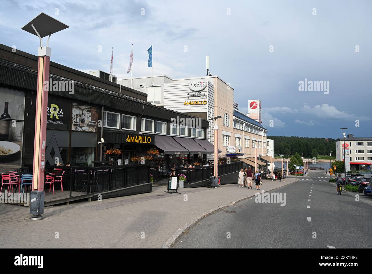 Rovaniemi, Finland - July 27, 2024: People on the street in the northern Finnish city of Rovaniemi. Stock Photo