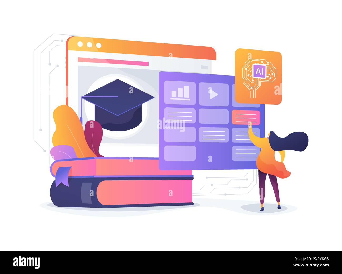 Ai personalized learning plans abstract concept vector illustration
