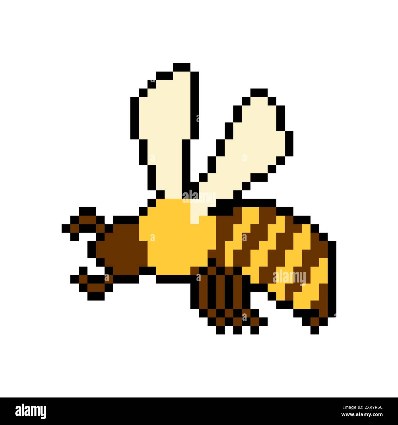 Bee pixel art. insect honeybee 8 bit. Stock Vector