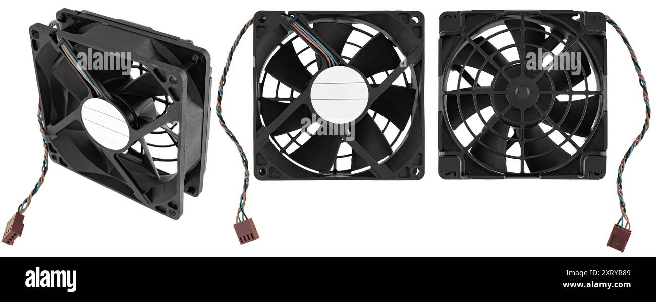 computer fan, cooling system, on white background in insulation Stock ...