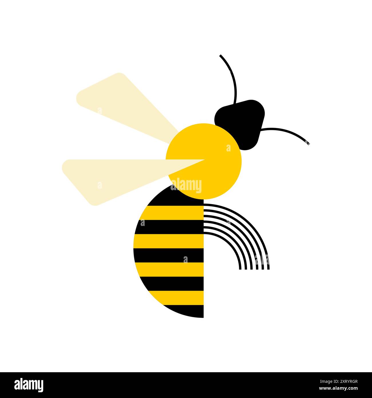 Bee isolated. insect honeybee in white background Stock Vector