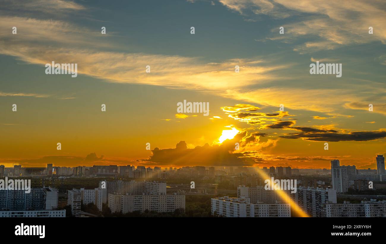 Aerial perspective tall illuminated skyscraper hi-res stock photography ...