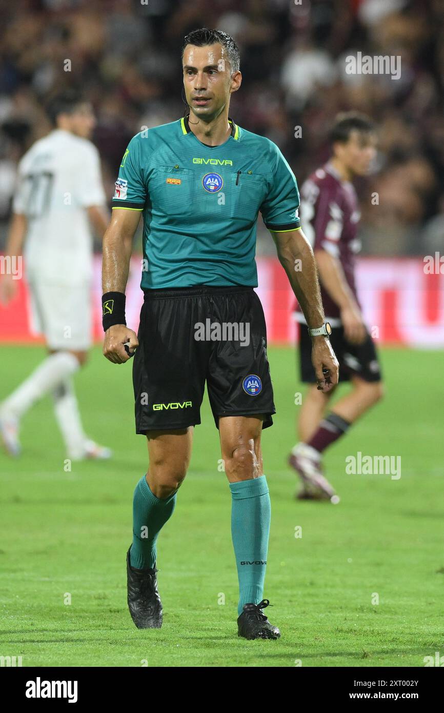 Napoli Italy 12August 2024 Daniele Rutella the referee during the Soccer Italian Cup Freccia Rossa between US Salernitana 1919 vs Spezia Calcio Agostino Gemito Alamy Live News Stock Photo Alamy