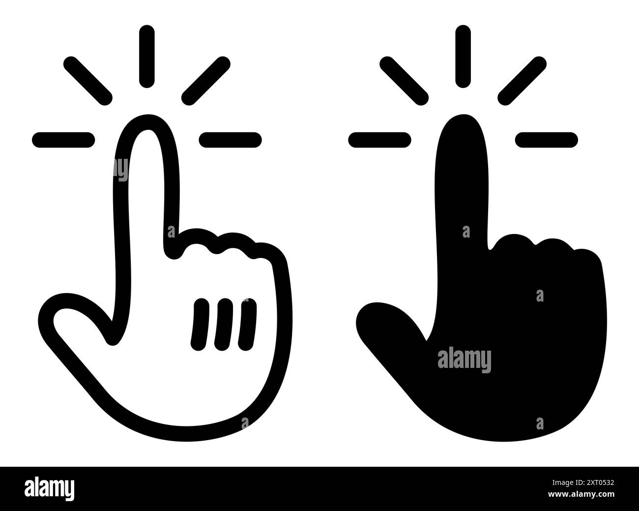 Clicking Finger Icon, Hand Click Pointer Cursor Stock Photo - Alamy