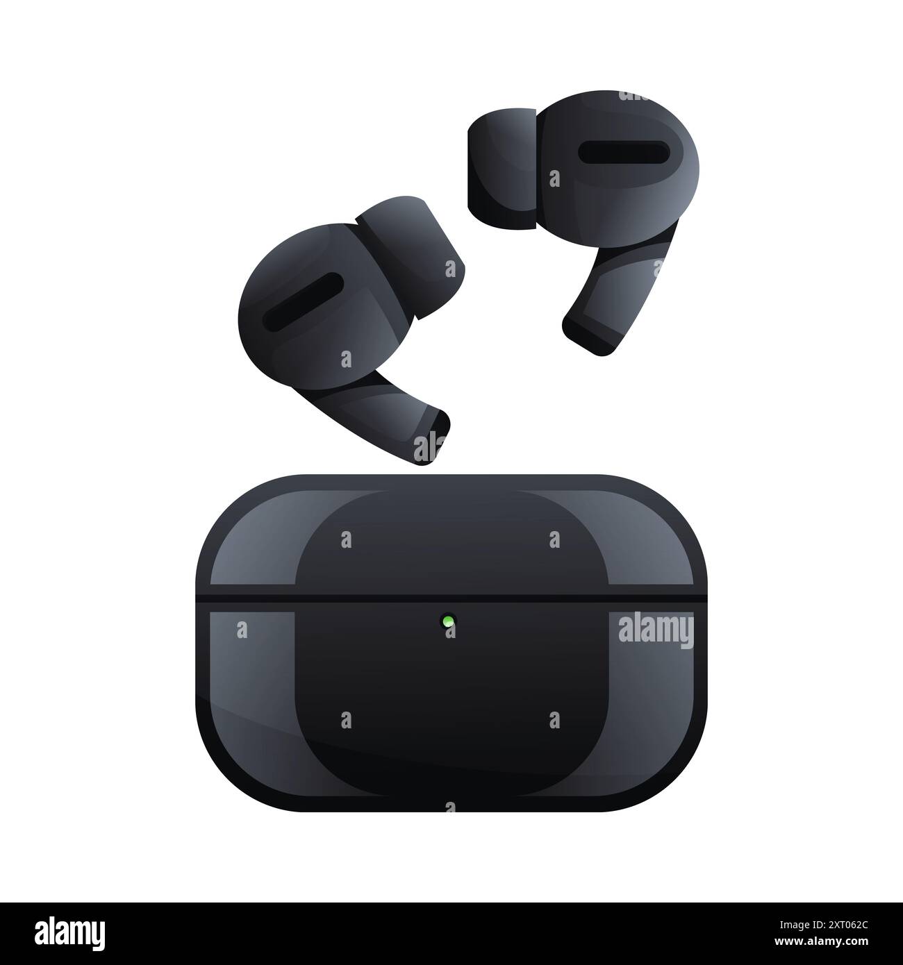 A black wireless earbuds mockup design showcases sleek modern earbuds with a minimalist look perfect for tech branding Stock Photo Alamy