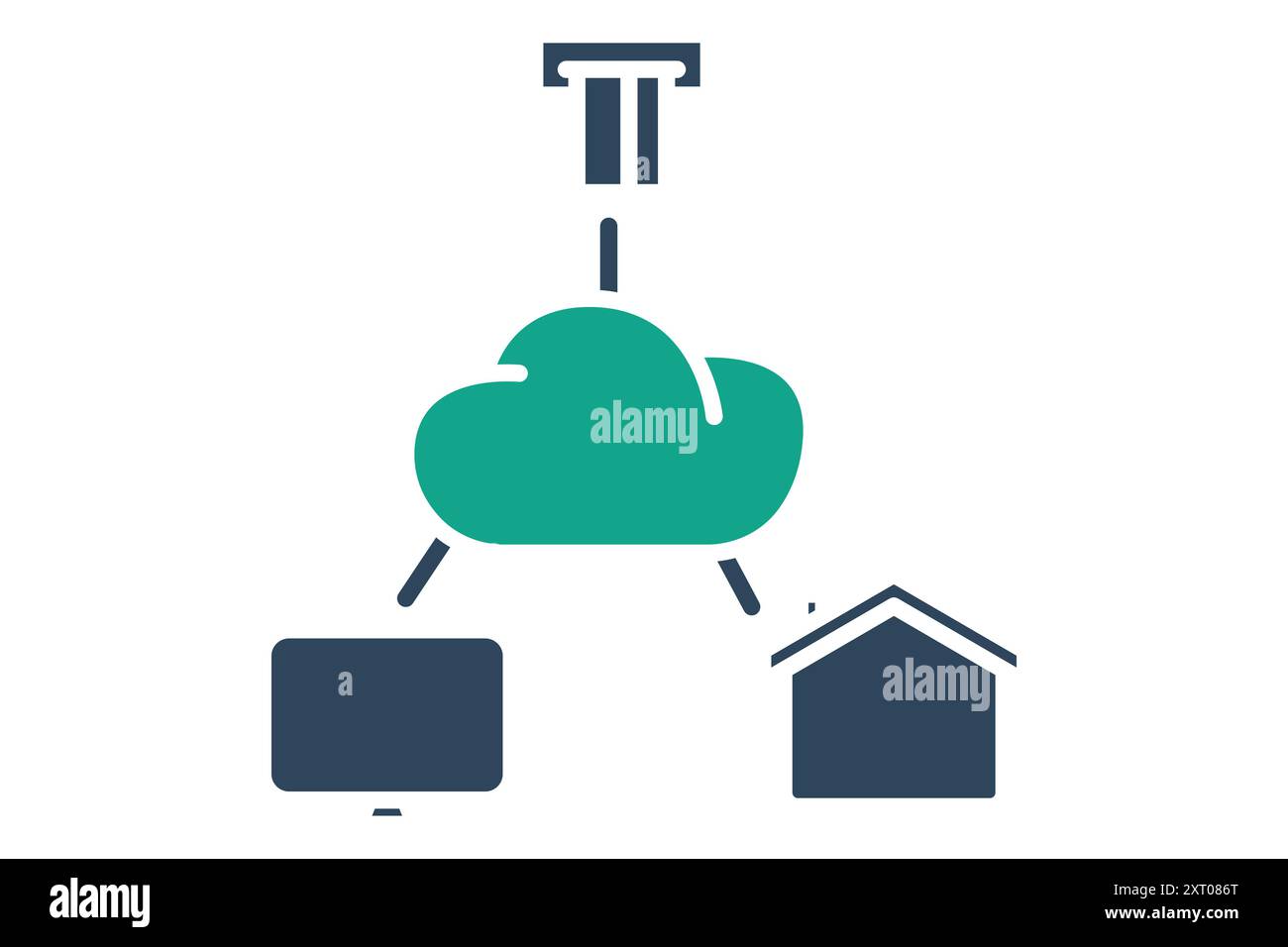 Internet of things icon. icon related to technology. solid icon style. data analytics elements vector illustration Stock Vector
