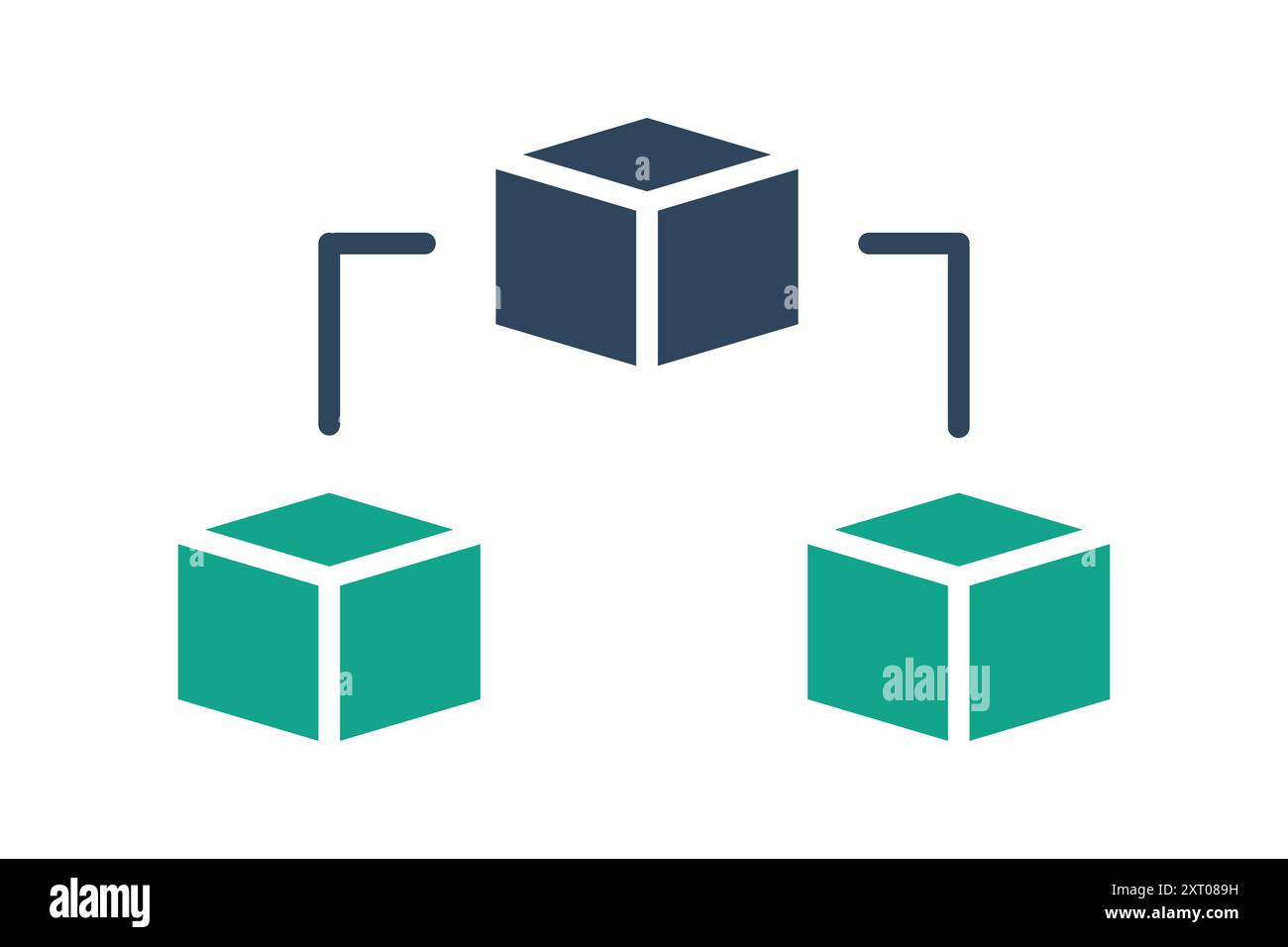 Blockchain icon. icon related to digital. solid icon style. data analytics elements vector illustration Stock Vector