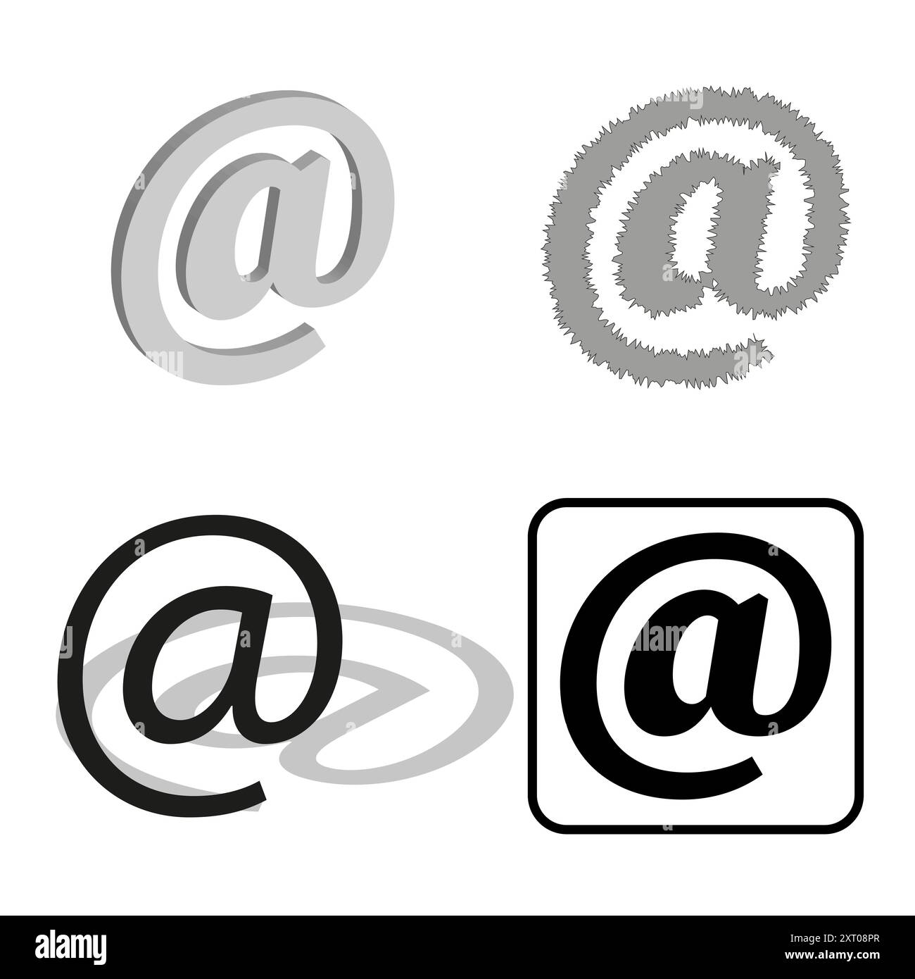 Email symbol icons. Different styles. Vector graphic. Communication element. Stock Vector