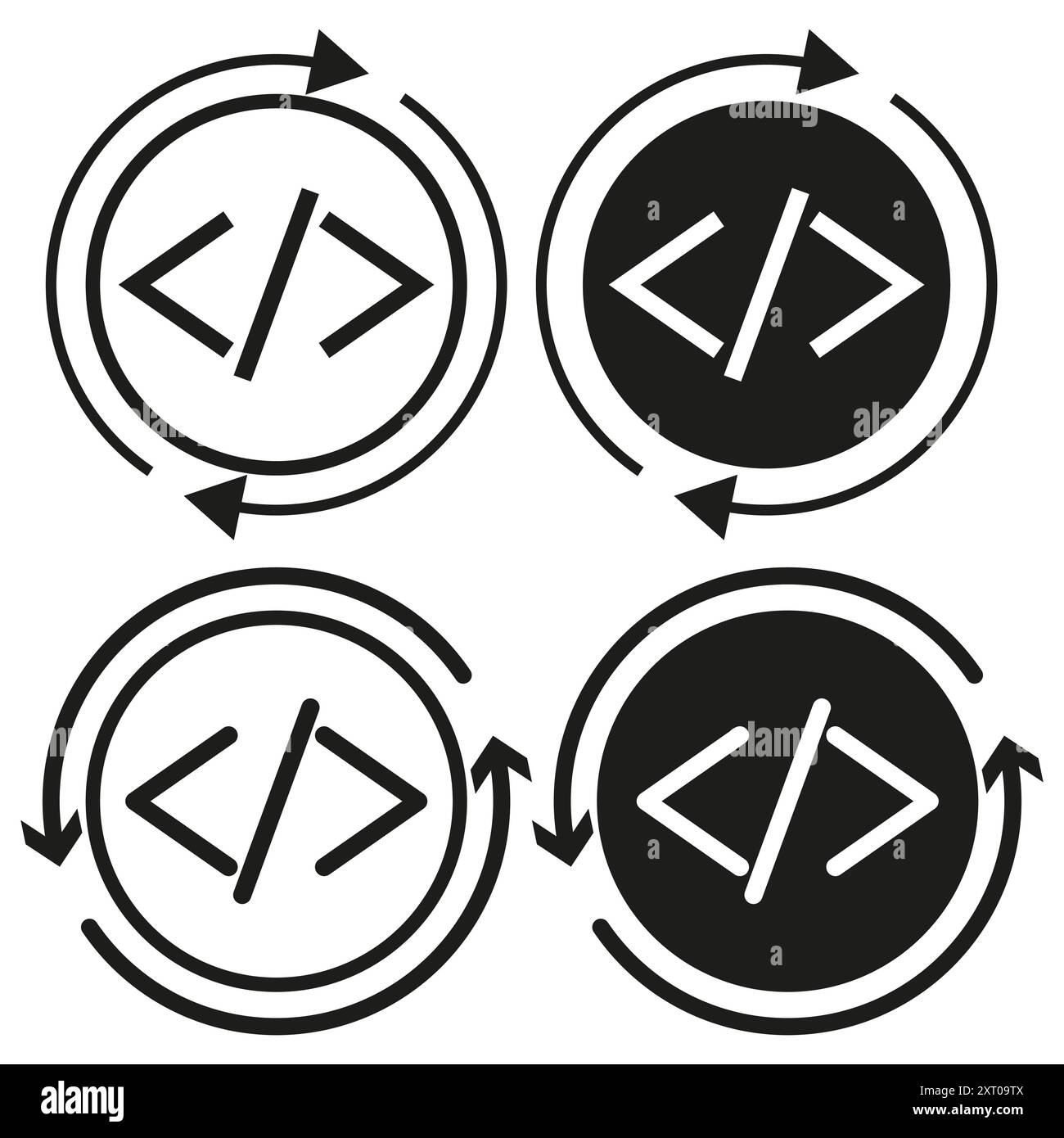 Coding symbol icon. Programming arrows. Vector coding concept. Circular ...